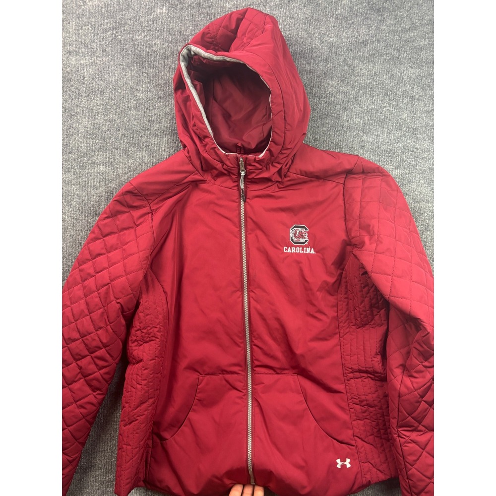 Under Armour Jacket Womens XL Red South Carolina Gamecocks ColdGear Quilted Zip